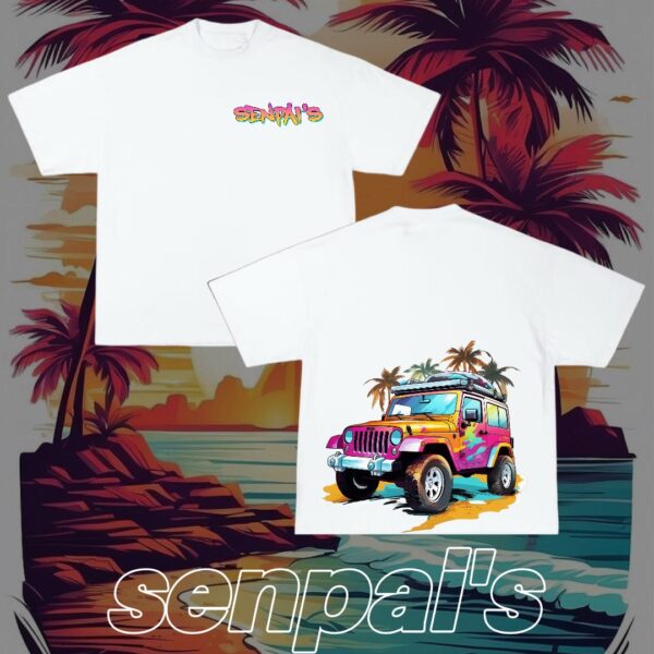 T-SHIRT WHITE CAR
